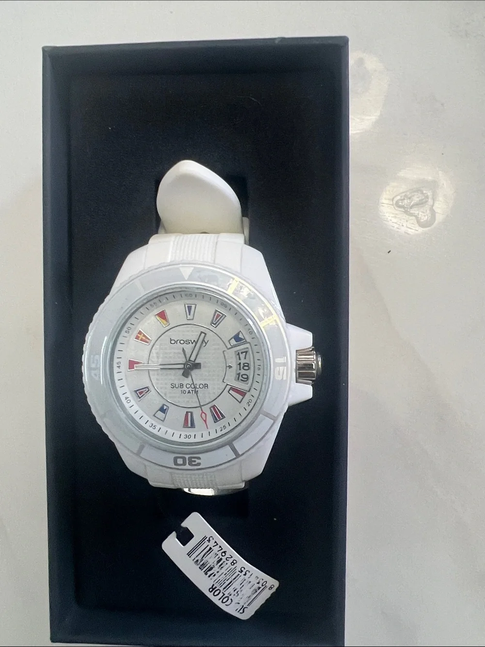 White Sub Color Sport Watch - White